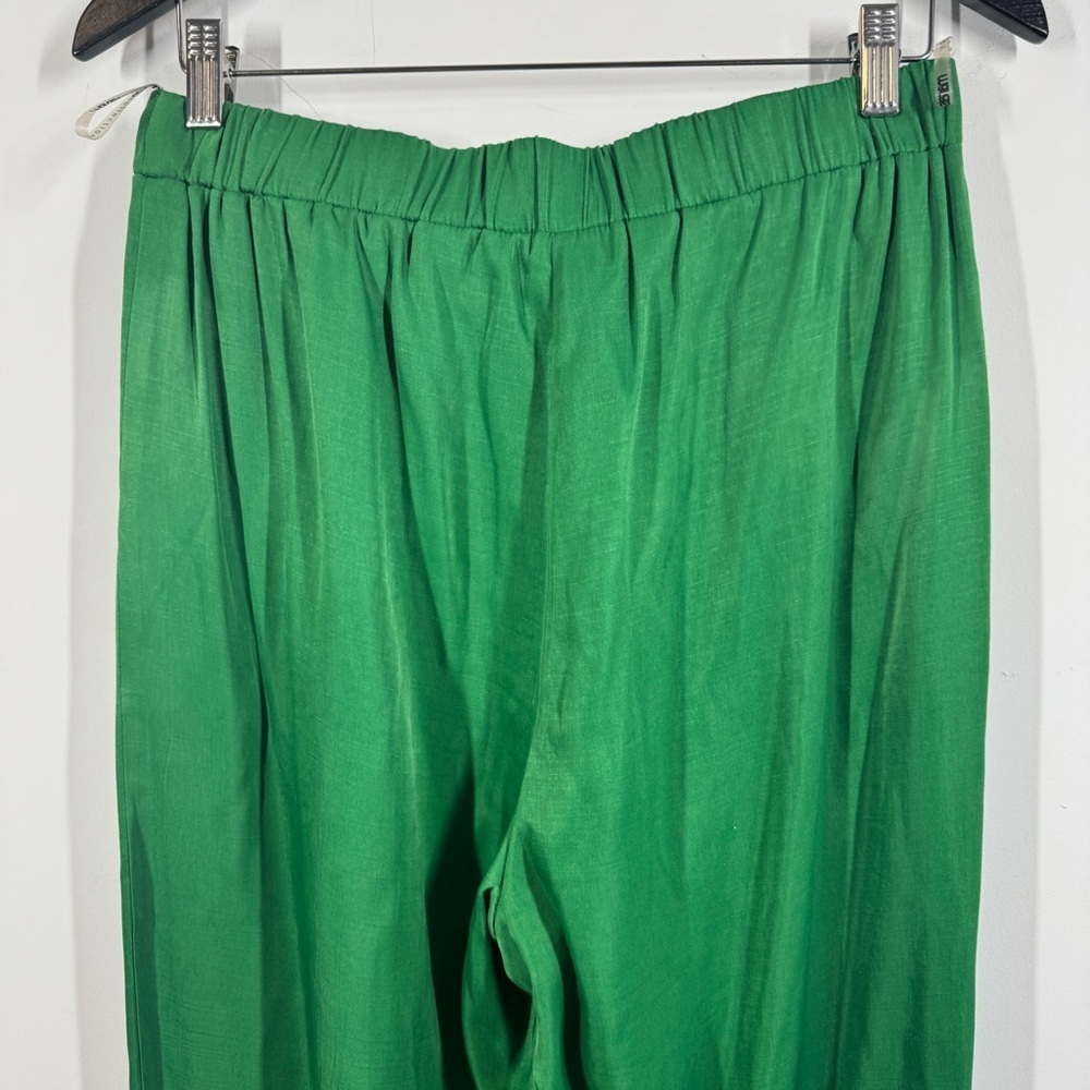 Mara’s Collection Green Satin Wide Leg Pants Size L Made in Greece NWT - Picture 6 of 16